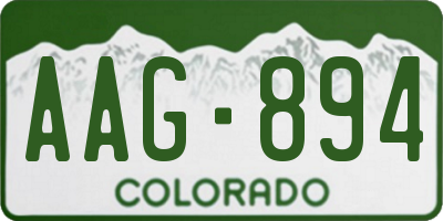 CO license plate AAG894