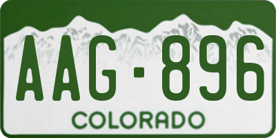 CO license plate AAG896