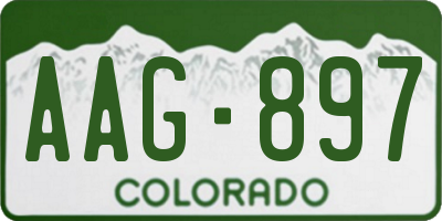 CO license plate AAG897