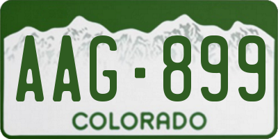 CO license plate AAG899