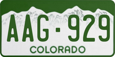 CO license plate AAG929