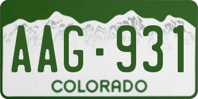 CO license plate AAG931