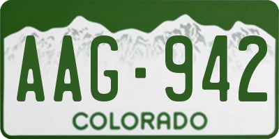 CO license plate AAG942