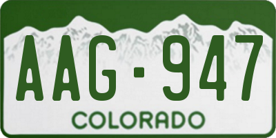 CO license plate AAG947