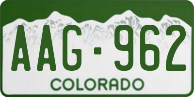 CO license plate AAG962
