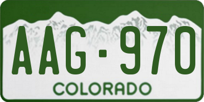 CO license plate AAG970