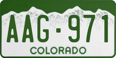 CO license plate AAG971