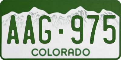 CO license plate AAG975