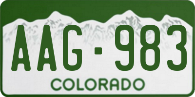 CO license plate AAG983