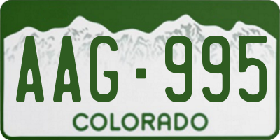 CO license plate AAG995