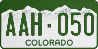 CO license plate AAH050