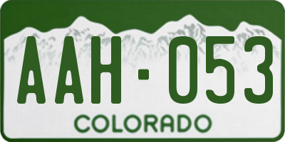 CO license plate AAH053