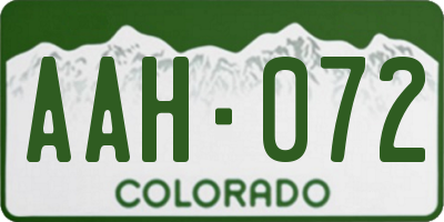 CO license plate AAH072