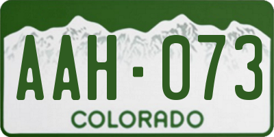 CO license plate AAH073