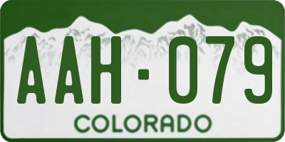 CO license plate AAH079