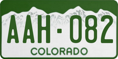 CO license plate AAH082