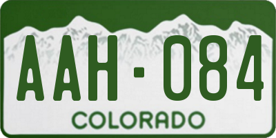 CO license plate AAH084