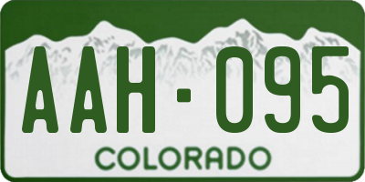 CO license plate AAH095