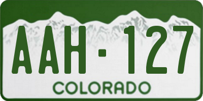 CO license plate AAH127