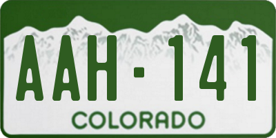 CO license plate AAH141