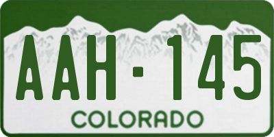 CO license plate AAH145