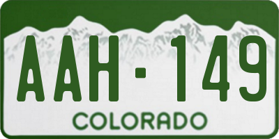 CO license plate AAH149
