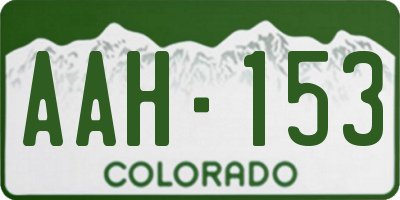 CO license plate AAH153