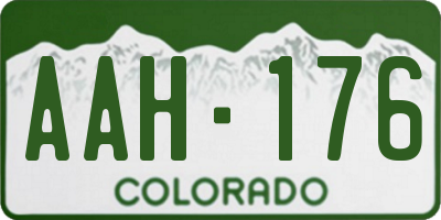 CO license plate AAH176