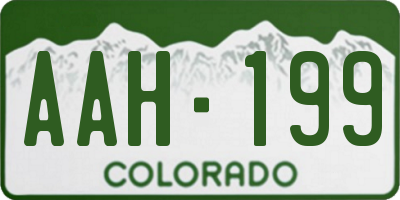 CO license plate AAH199