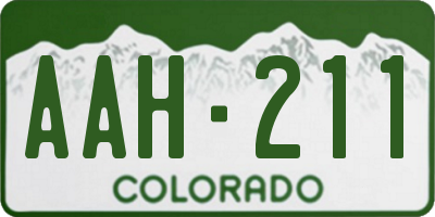 CO license plate AAH211