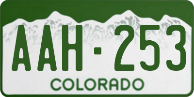CO license plate AAH253