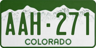 CO license plate AAH271