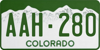 CO license plate AAH280