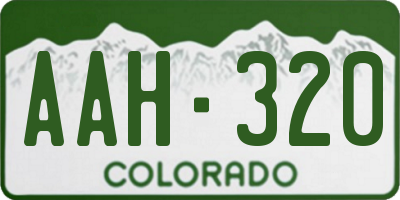 CO license plate AAH320