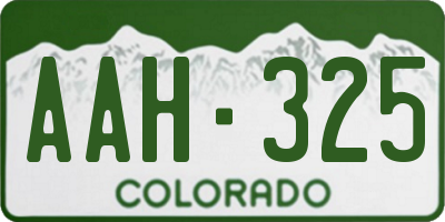 CO license plate AAH325