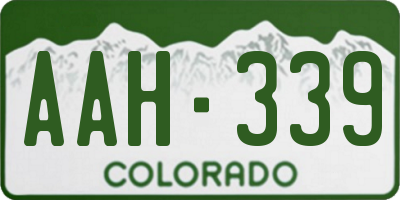 CO license plate AAH339