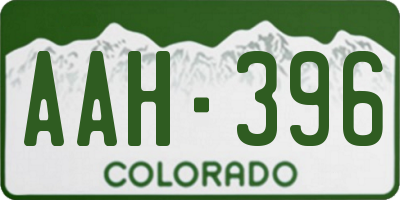 CO license plate AAH396
