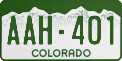 CO license plate AAH401