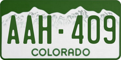 CO license plate AAH409