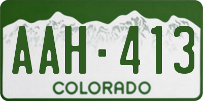 CO license plate AAH413