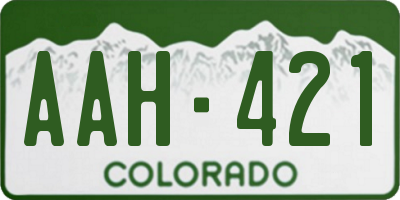 CO license plate AAH421