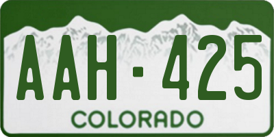 CO license plate AAH425
