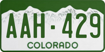 CO license plate AAH429