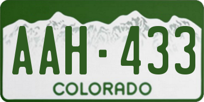 CO license plate AAH433