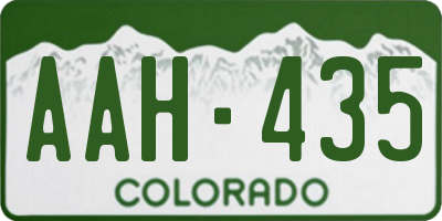 CO license plate AAH435