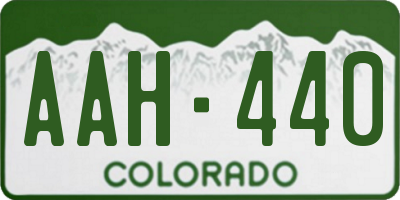 CO license plate AAH440