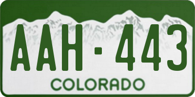 CO license plate AAH443