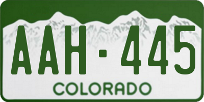CO license plate AAH445