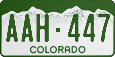 CO license plate AAH447