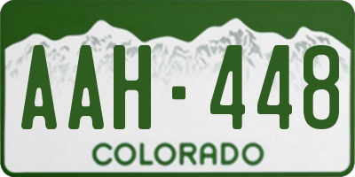 CO license plate AAH448